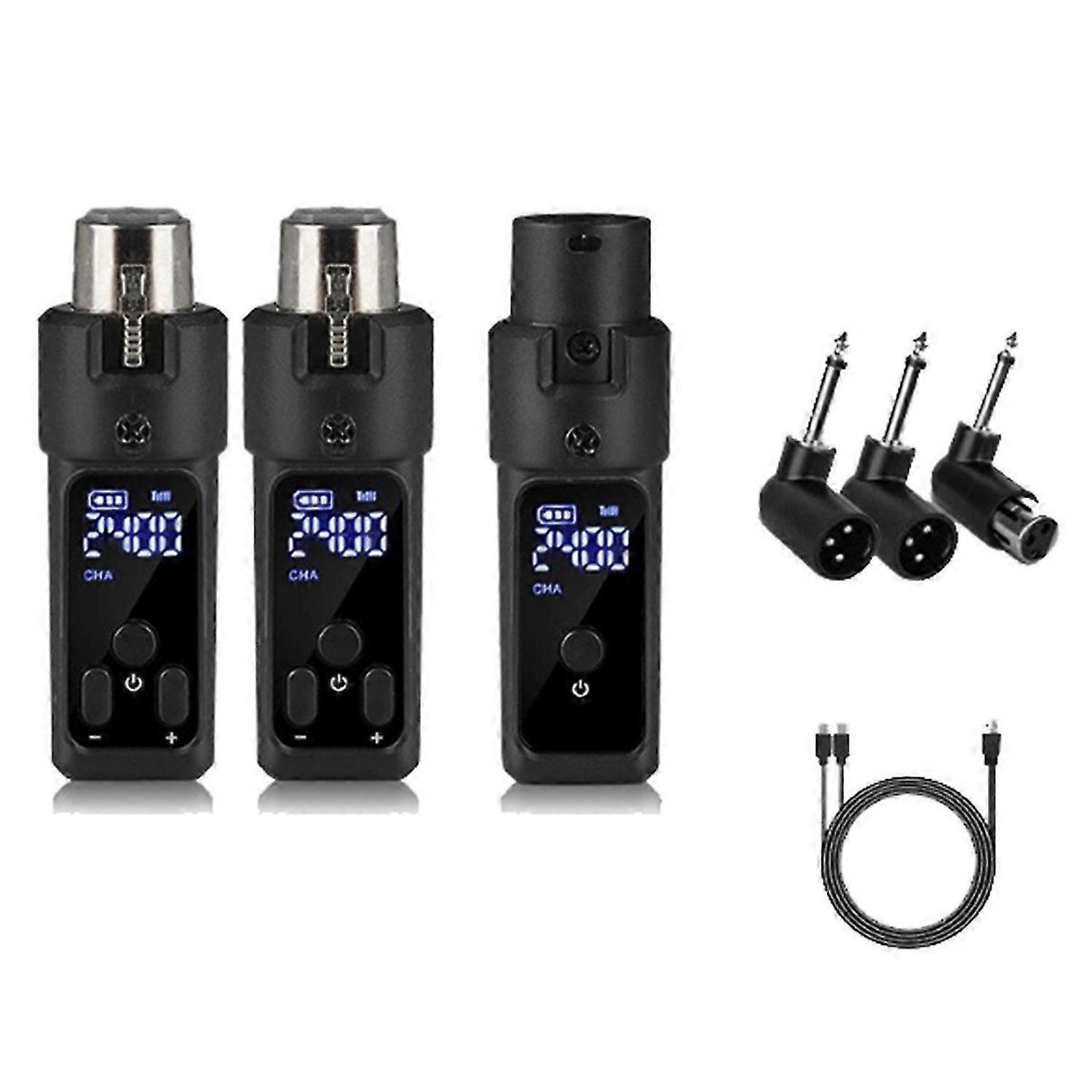 2.4G XLR Adapter System Wireless Microphone mitter Receiver Suitable for Dynamic Microphone