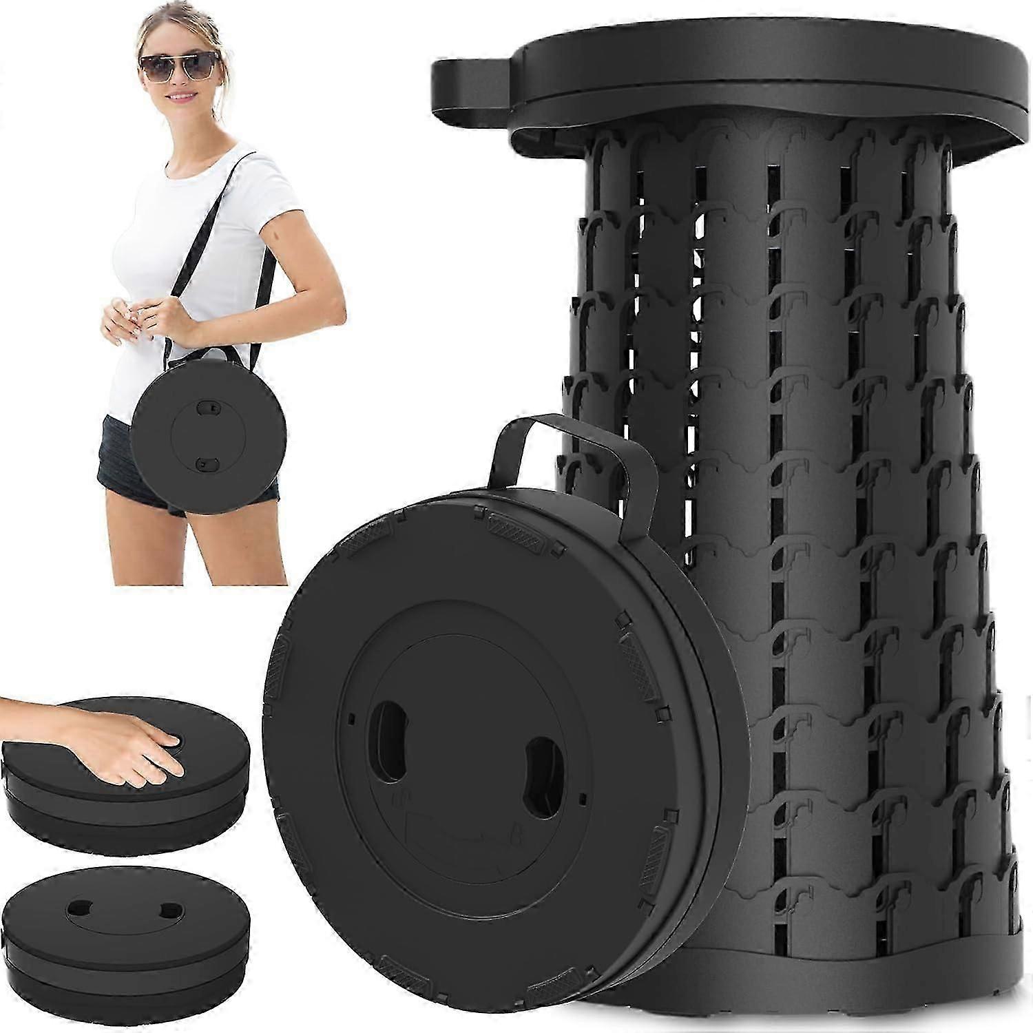 Collapsible Camping Stool | Adjustable Height | Lightweight | Load Capacity 600lbs