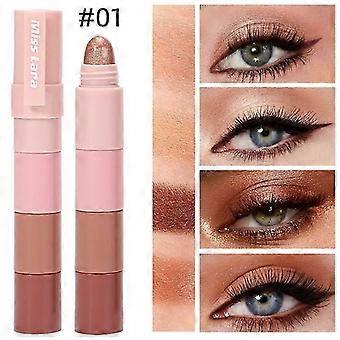 Lápis de sombra 4 em 1 fosco bastão de sombra fina altamente pigmentado Sombra rosto olhos Caneta marca-texto Caneta de sombra brilhante de longa duração
