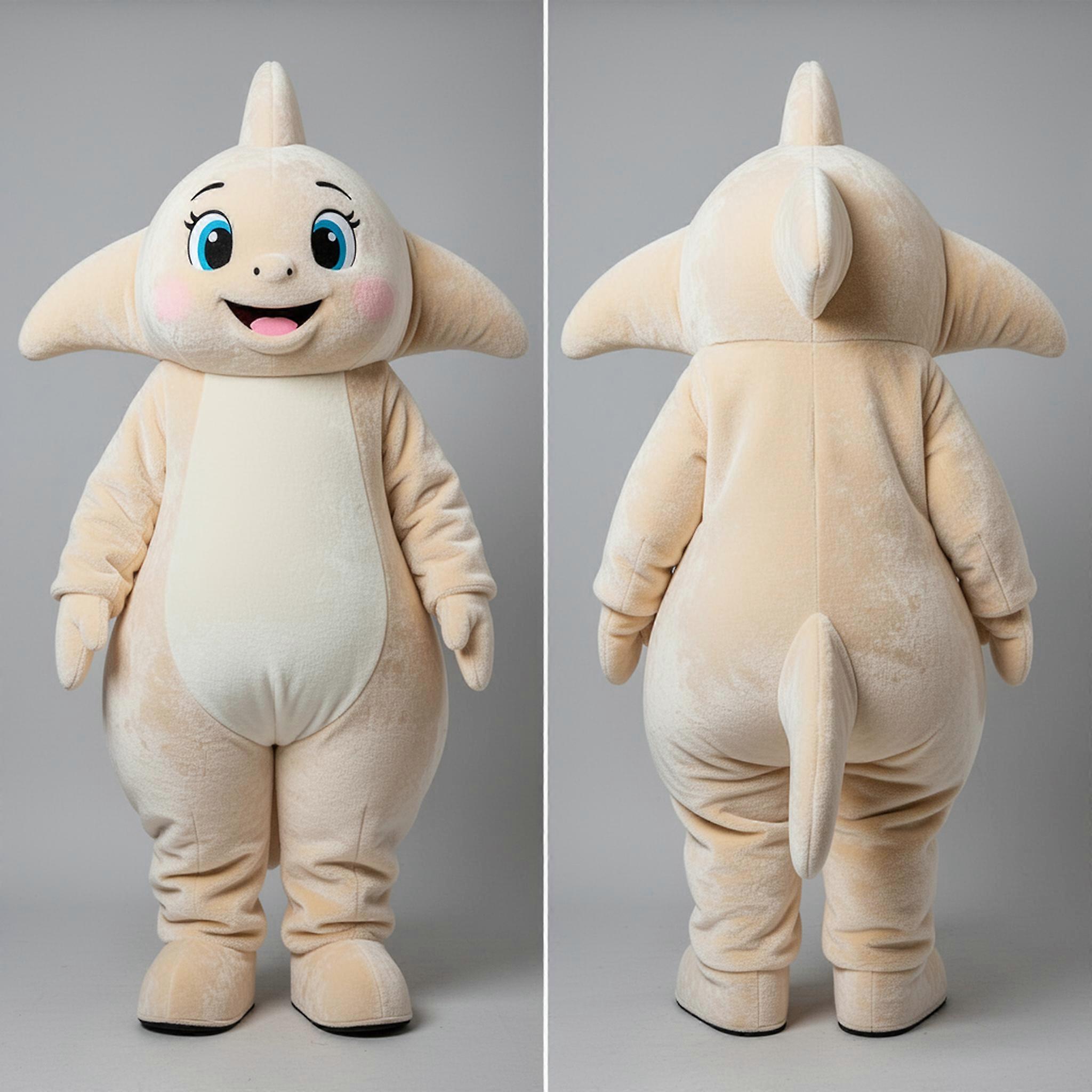 MASTICOT Cream Colored Gentle Ray Mascot
