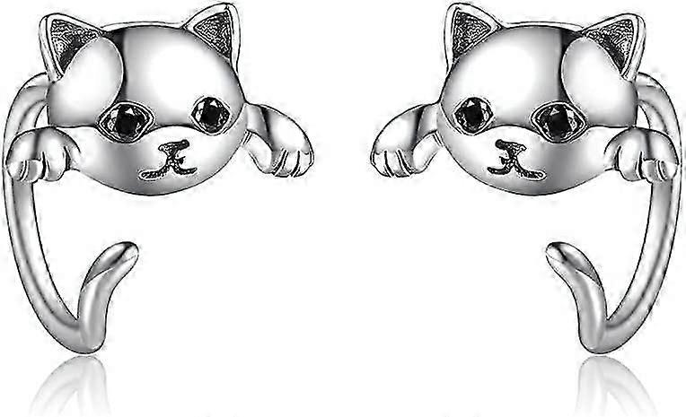 2026 Good!! Minimalist cat stud earring