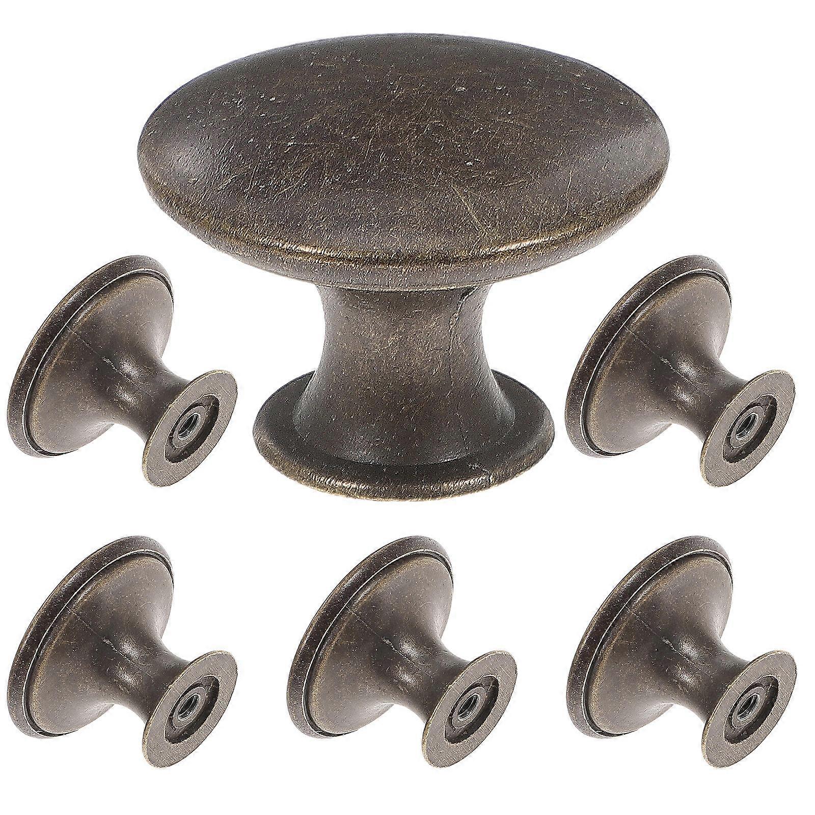 Round Door Handle Iron Drawer Pull Suitable for Home 6Pcs Single Hole Knobs