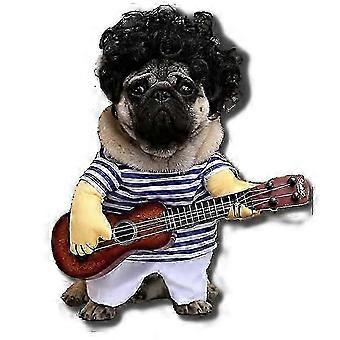 Lustiges Hunde-Gitarrenkostüm aus bequemer Baumwolle für Halloween und Cosplay-Events