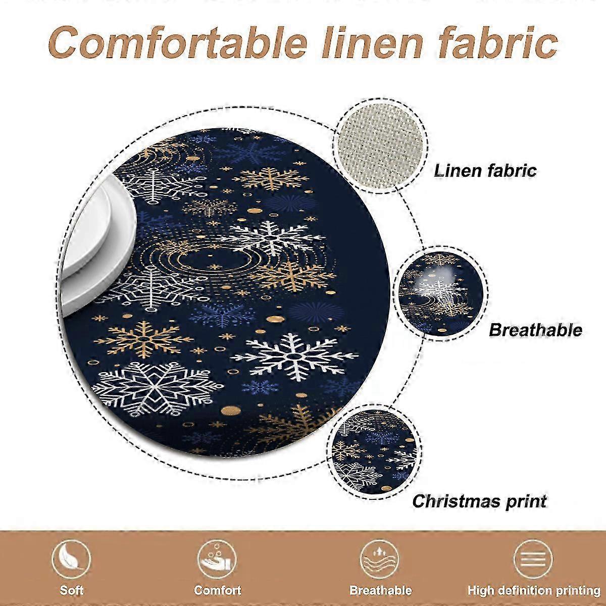 Linen Snowman Christmas Table Runner
