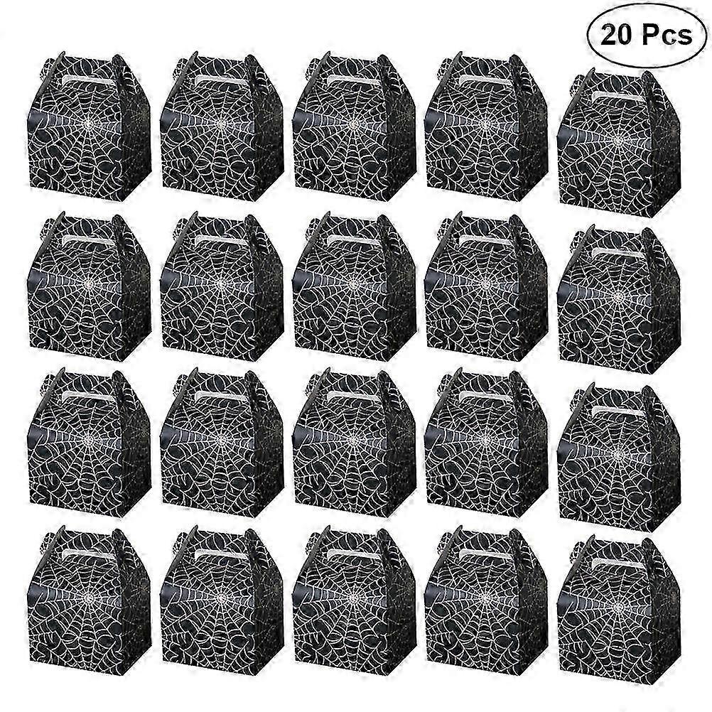 20Pcs Black Halloween Spider Web Candy Boxes for Candy Storage
