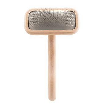 Mark II Slicker Brush compatible with Professional Pet Grooming, Stainless Steel Beech Wood Body with Ground Polished Tips, Small