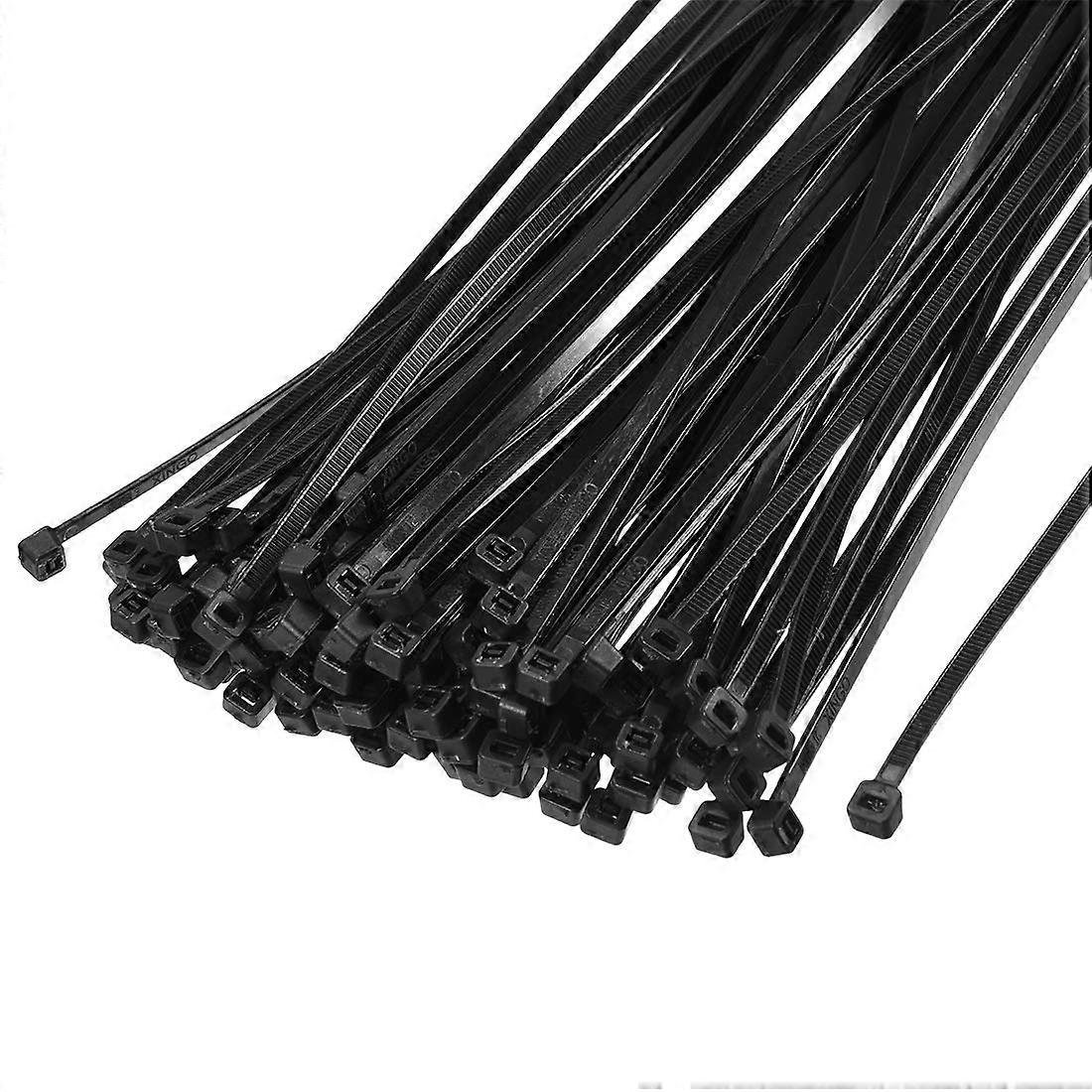 8 Inch Nylon Zip Ties Black 100 Pack, Self Locking Cable Ties with Durable Secure Locking Design