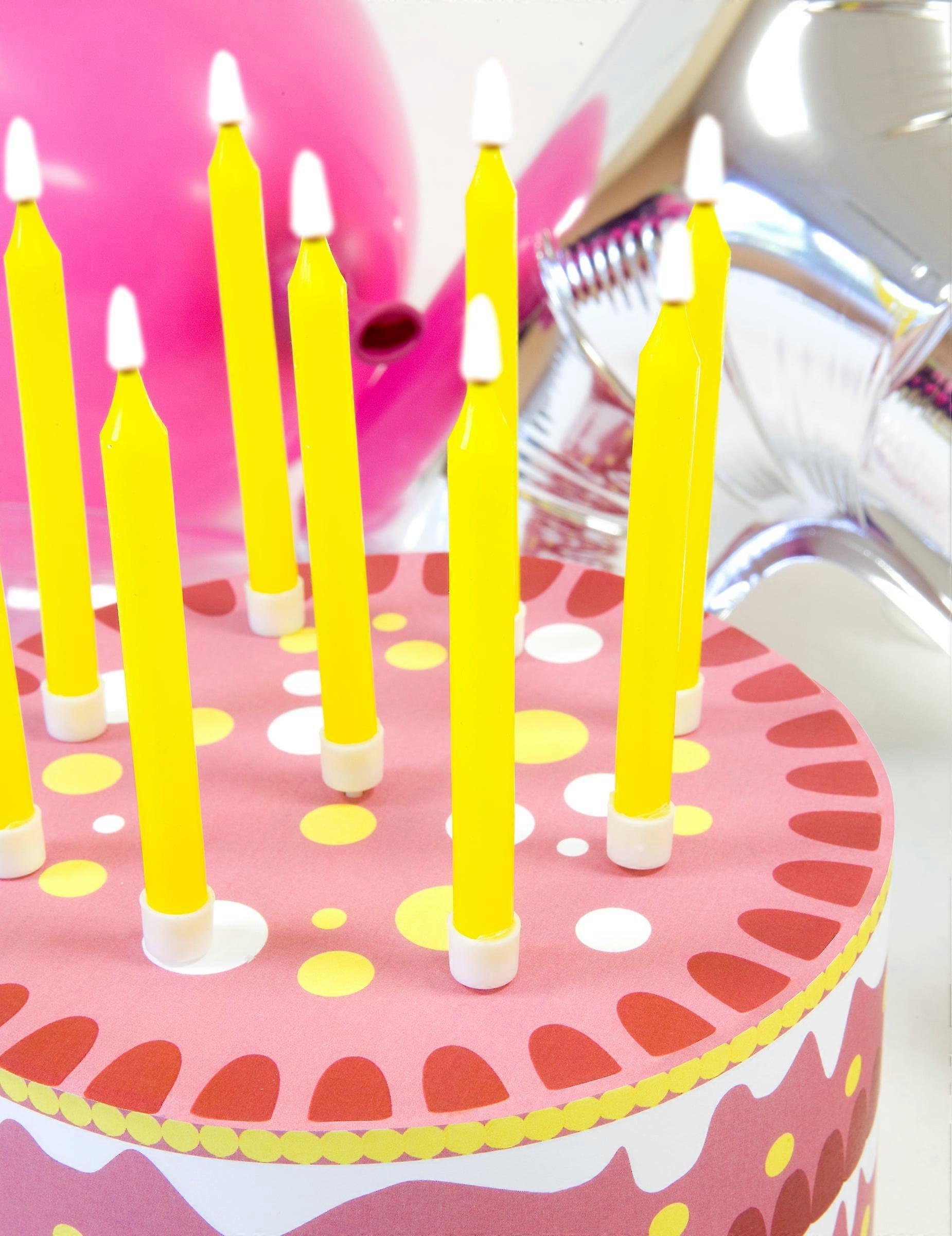10 colored candles 8 cm