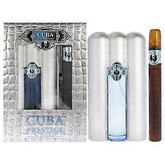 Cuba Cuba Prestige Platinum By Cuba For Men - 2 Pc Gift Set 3oz Edt Spray, 1.17oz Edt Spray