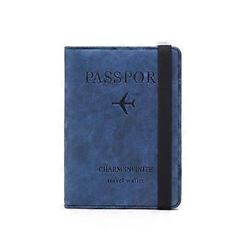 Vintage PU Leather Passport Holder Wallet for Men and Women, MultiCard Capacity Travel Organizer