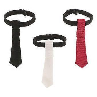 3pcs Tiny Necktie Accessories for 1/12 Scale Action Figure Dolls - DIY Doll Dress Up Clothing & Dollhouse Mini Doll Accessories