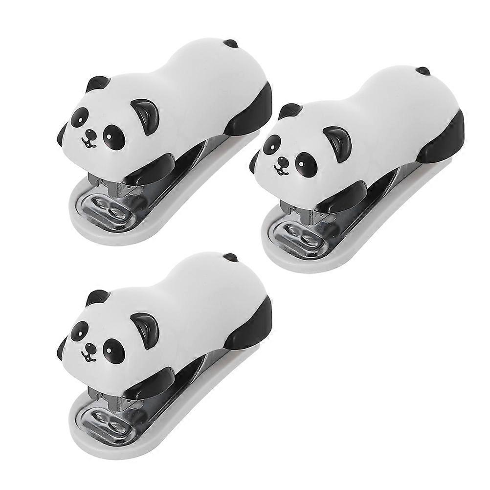 Cute Panda Portable Stapler for Office Use with Remover 3Pcs Set