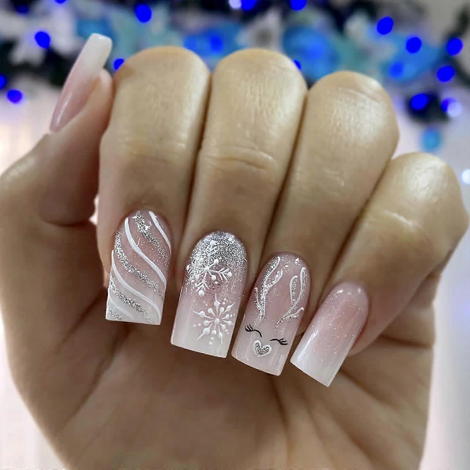 Festive Square Press On Nails