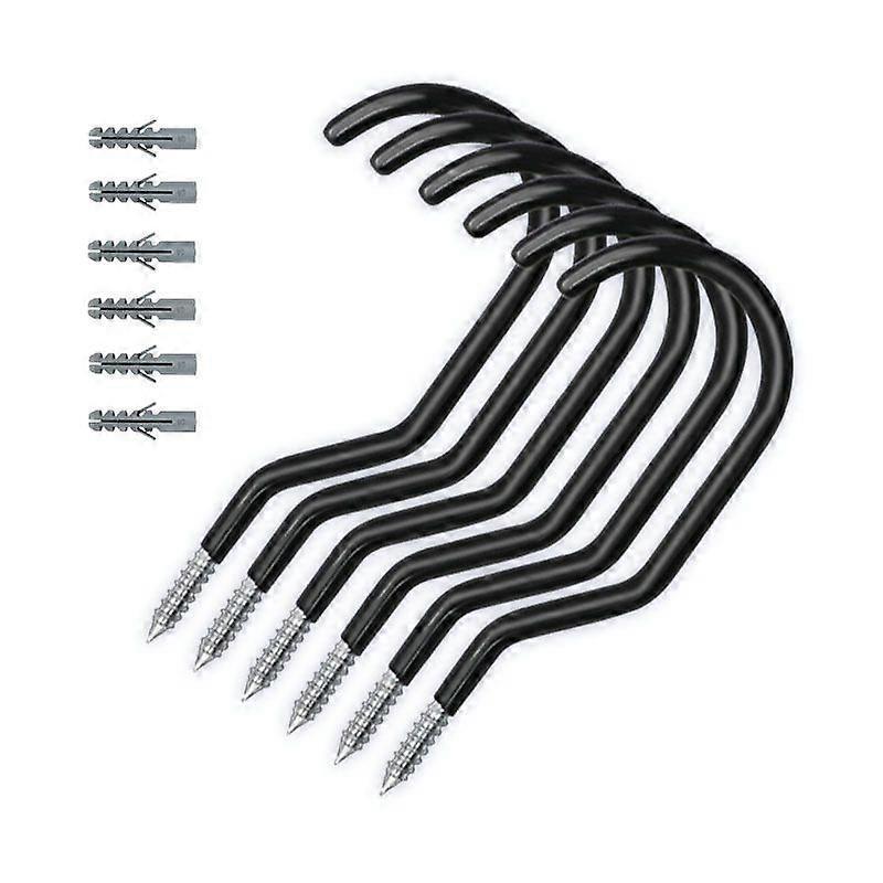 Garage metal hook (6pcs black)
