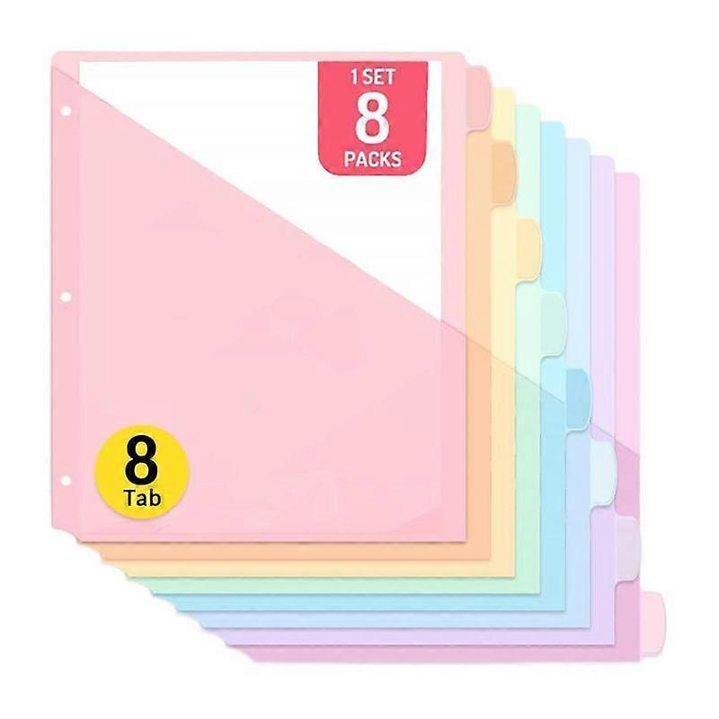 A4 8-Tab Pink PP Divider Pack