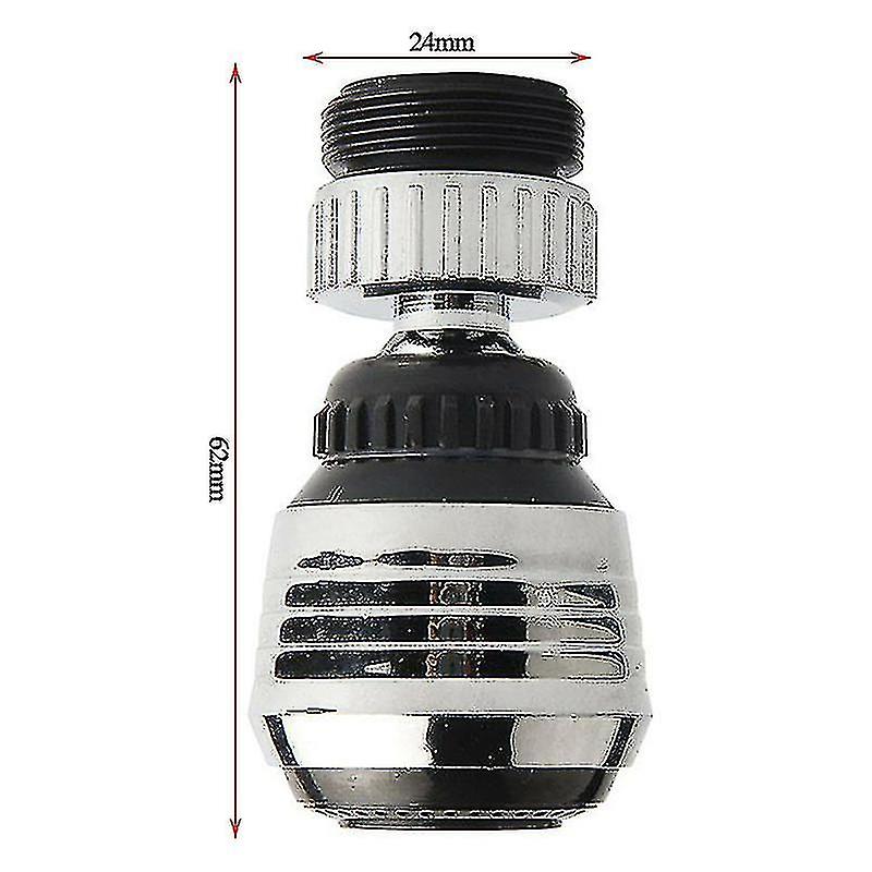 Rotating Swivel Water Saving Tap Kitchen Faucet Filter Aerator Diffuser2pcsblack)