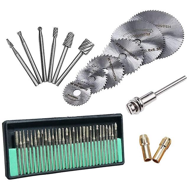 45Pcs Diamond Engraving Accessories Set Routing Bit Circular Saw Blade Diamond Burr Bits For Dremel Attachment