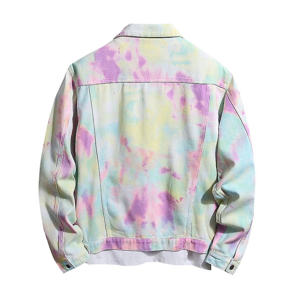 Men's Tie-Dye Button Up Long Sleeve Denim Jacket main image 1