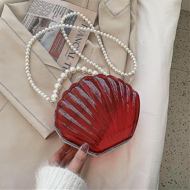 Transparent Shell Bag Western-style Pearl Women's Messenger Shoulder Retro Texture Bag-yvan