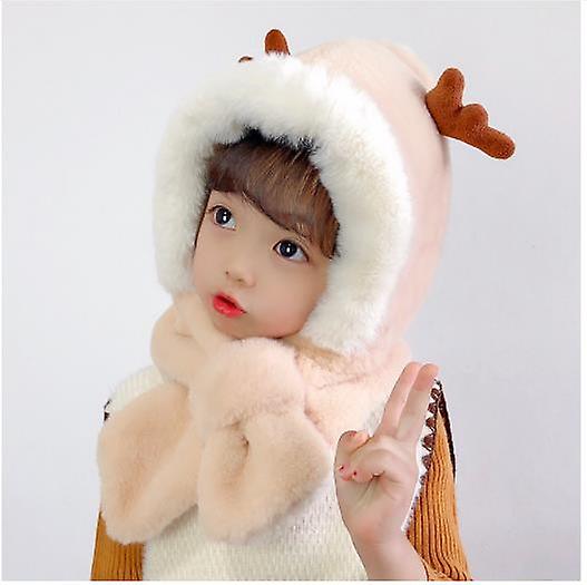 Talviset lasten hatut, poikien ja tyttöjen huivit, pojat ja tytöt, ulkoiluhatut, söpöt sarvet ja pörröiset käsivarret