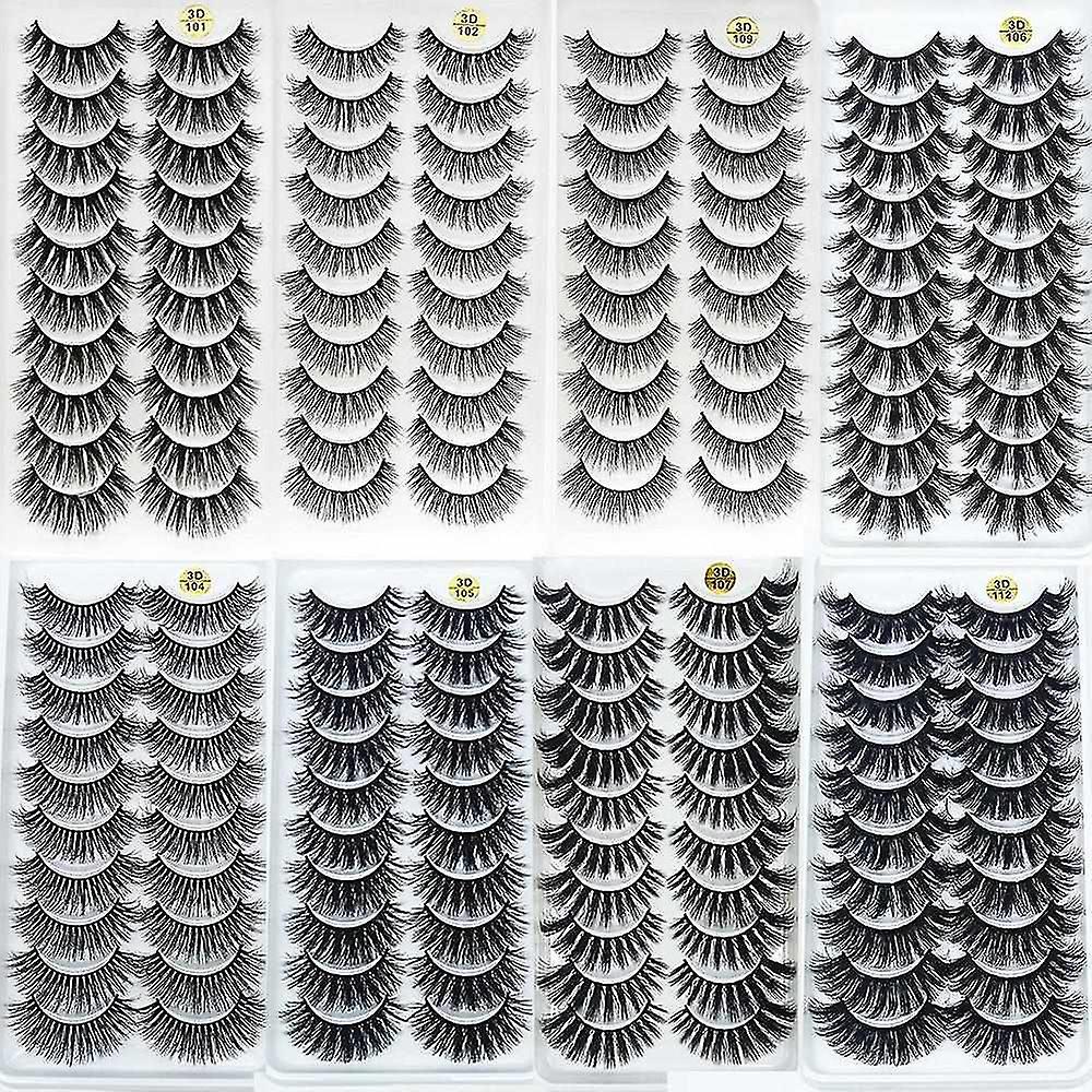 5Pair 3D 15 5 10pairs H made Mink Eyelashes 3d Natural False Long Eye Extension