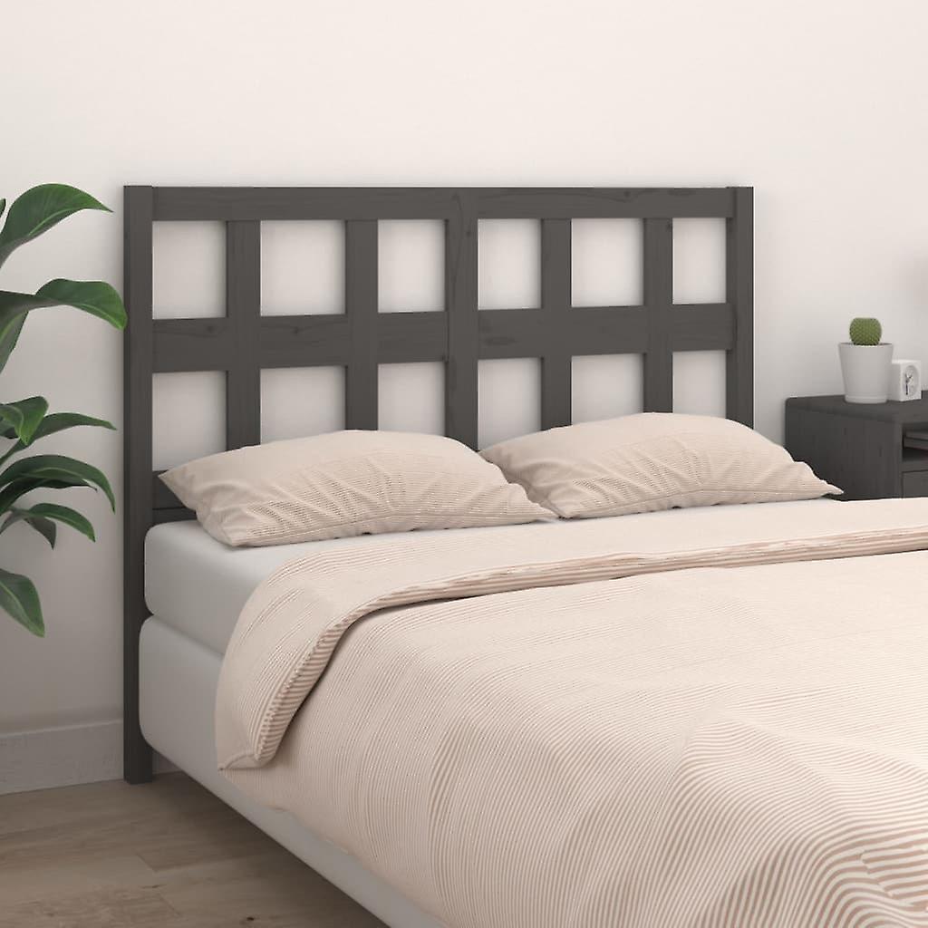 Headboard Grey 205.5x4x100 cm Solid Pine Wood
