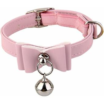 Colar ajustável com pingente de sino para gatinho rosa gato