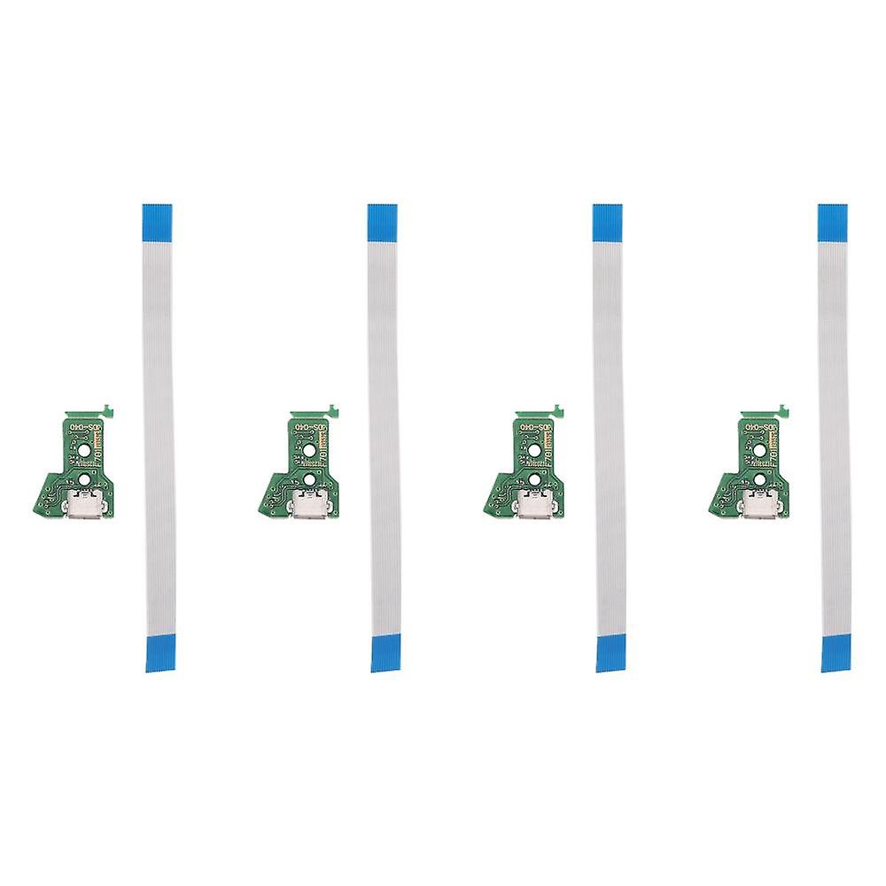 4x For Ps4 Controller -usb Charging Socket Circuit Board -040 12-pin Cable Port