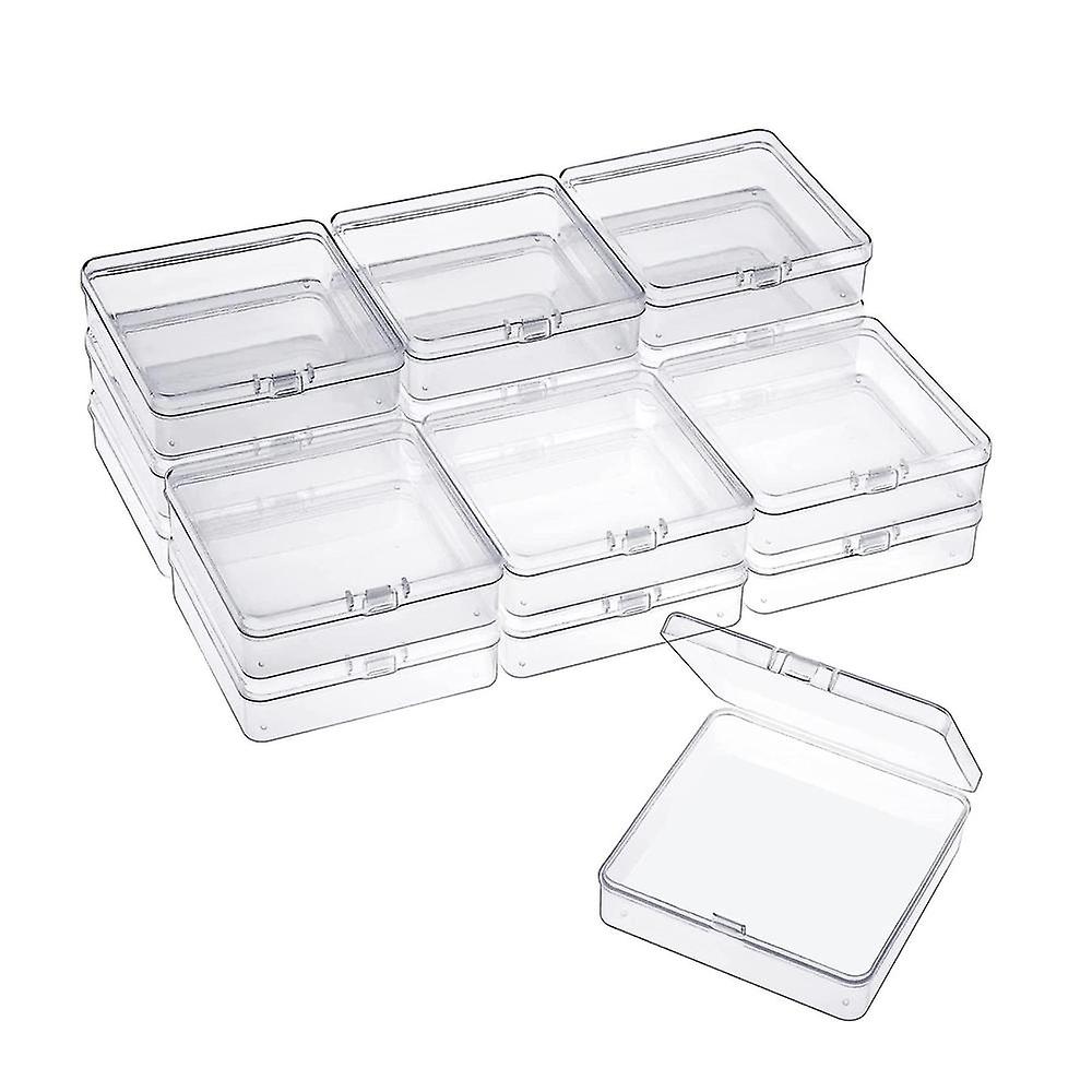 16 Pack Small Containers Clear Plastic Boxes Beads Storage Organizers With Hinged Lids For Small It