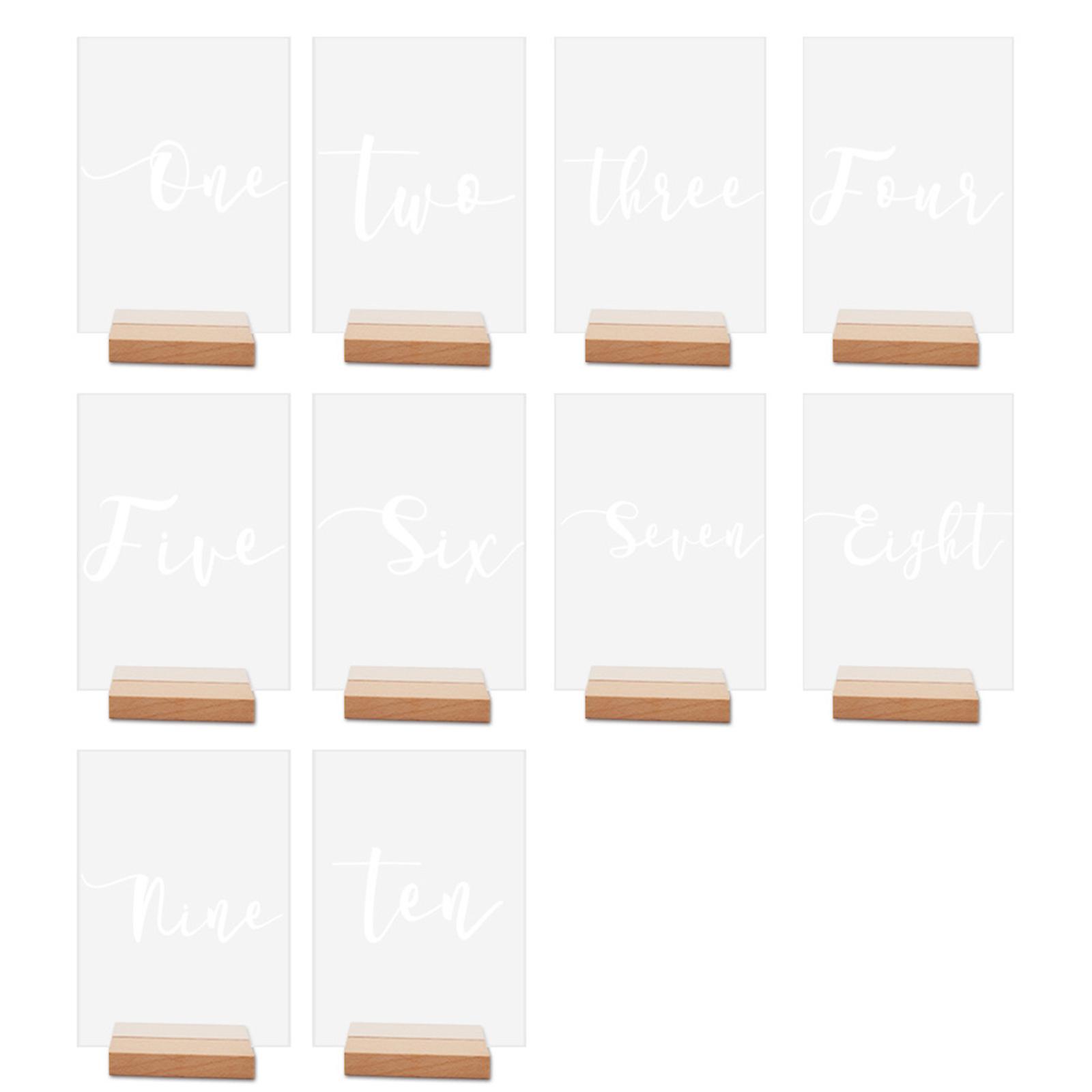 Clear Acrylic Table Number Sign With Holder Set Numbers Table Number Stand