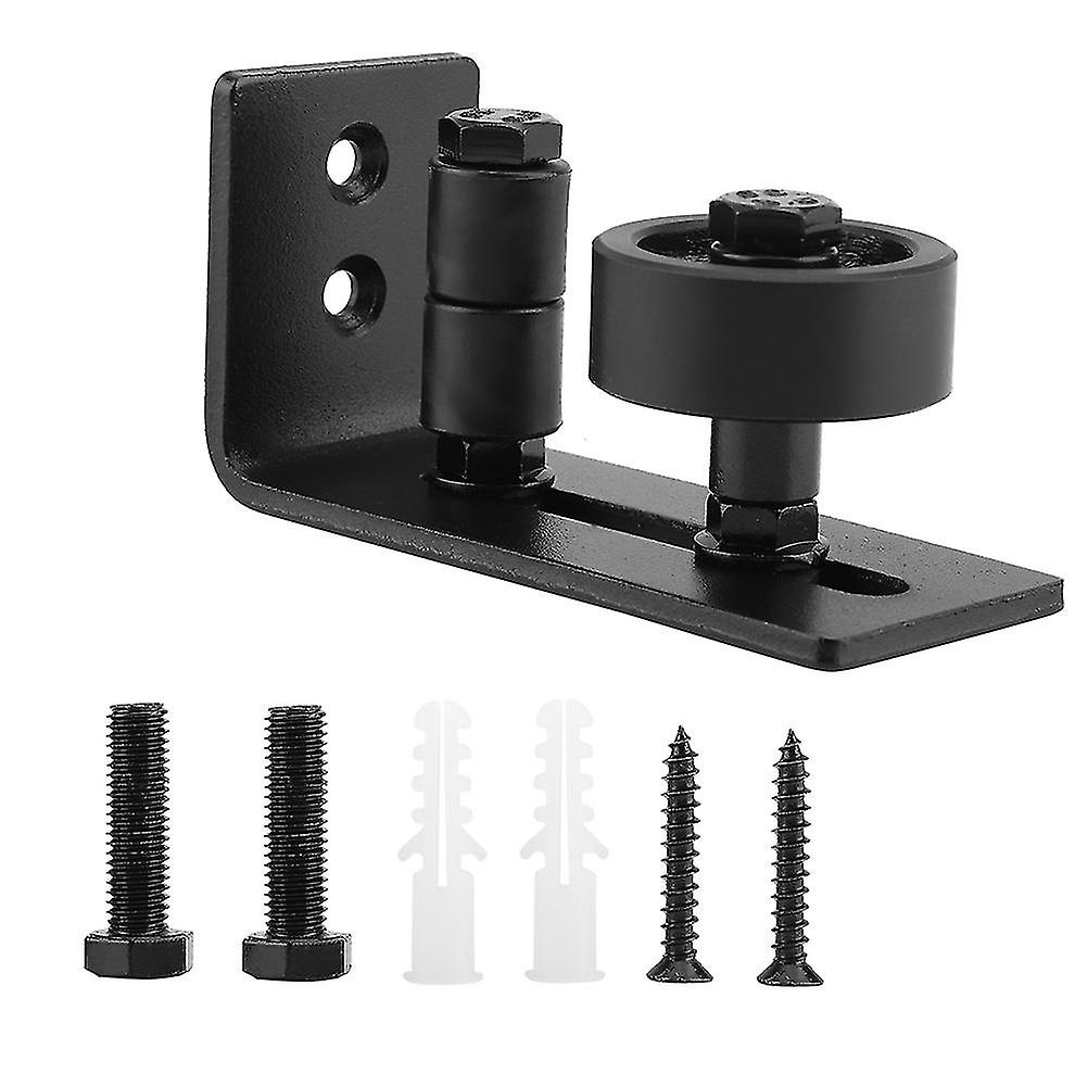 Black Steel Sturdy Durable Door Guide for Sliding Barn Door with 8 Installation Options