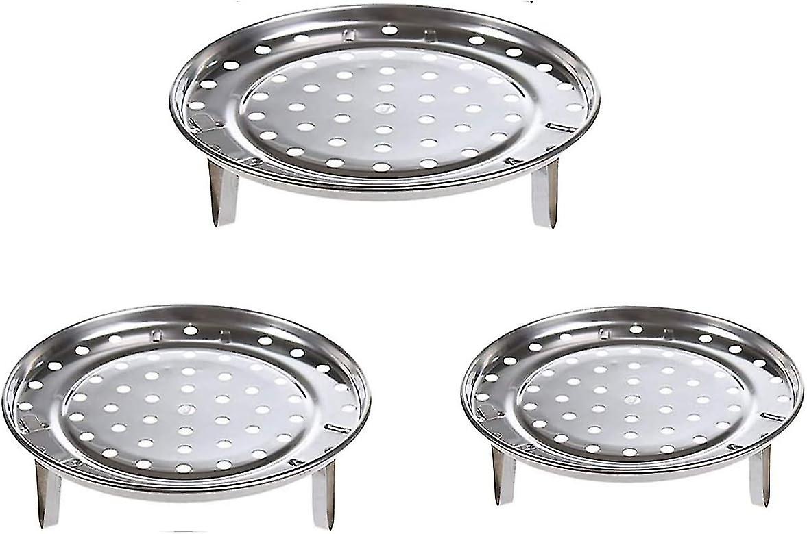 3 runde dampstativer rustfritt stål kjøkken dampbrett med føtter 20/22/24 cm