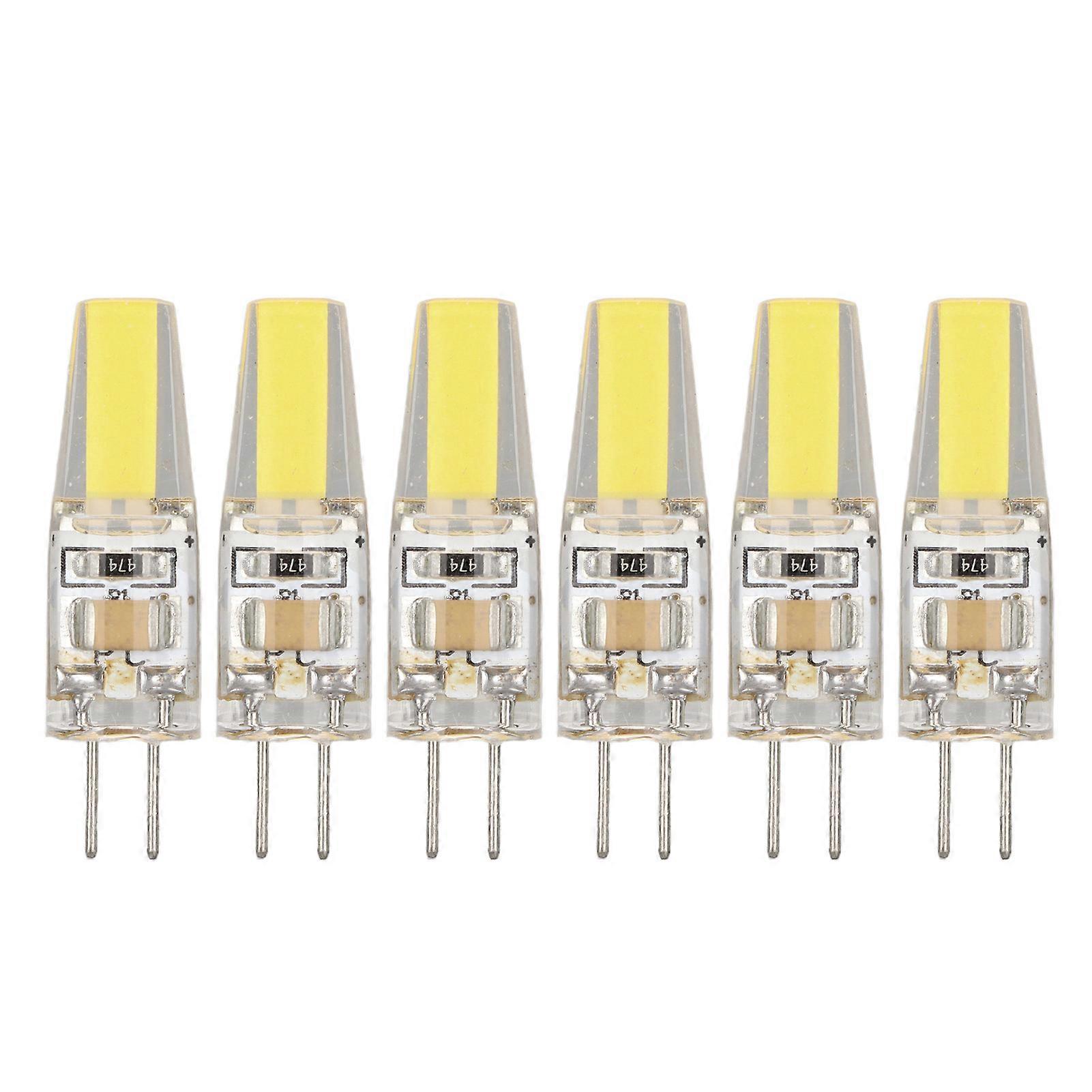 6 Pcs 6W 500LM G4 Bulb LED COB Silica Gel Energy Saving Lamp Bulb for Ceiling Lamp Wall Lamp Table Lamp