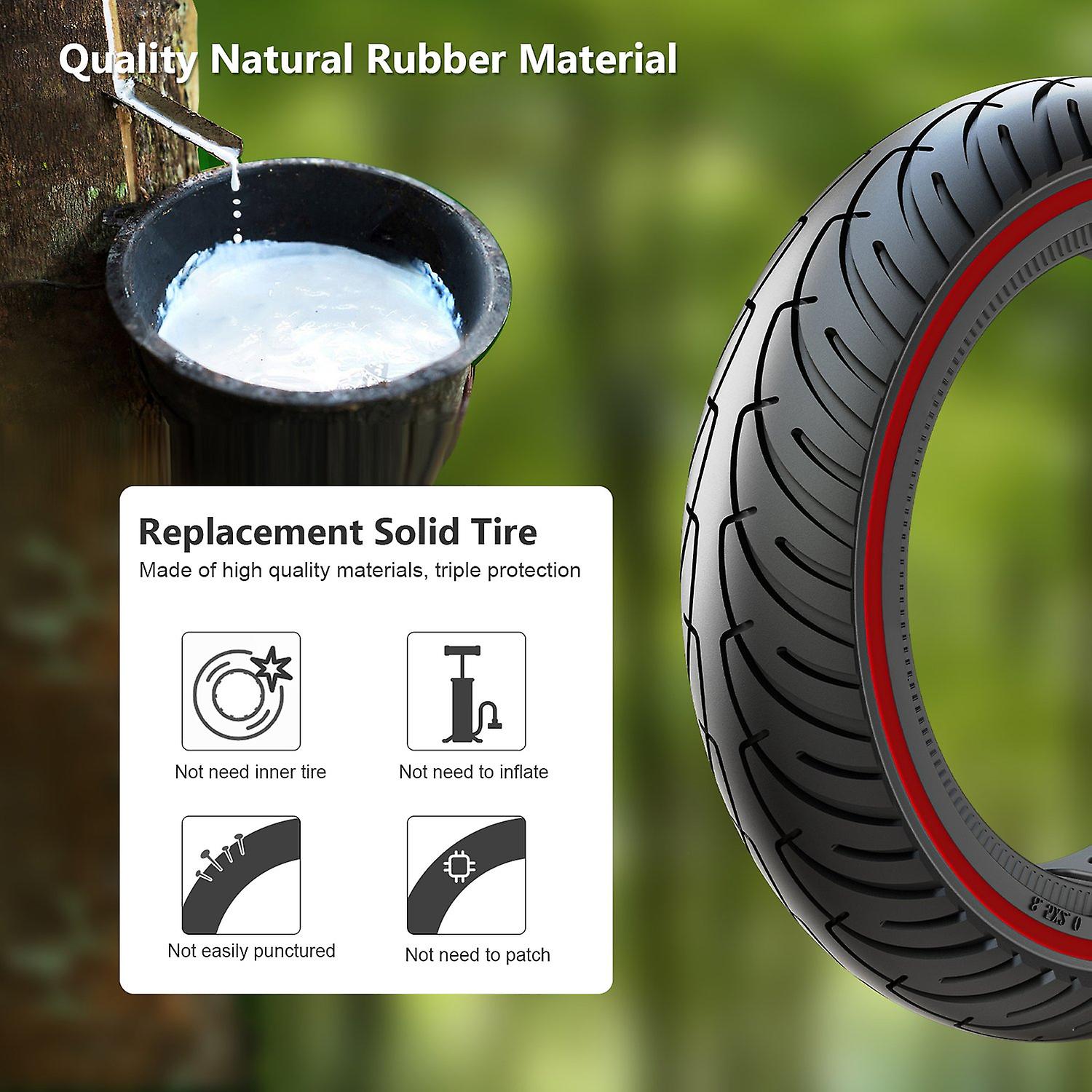 2pcs 8.5 Inch Electric Scooter Solid Rubber Tire with Mounting Tool Tire Lever Puncture-proof Solid