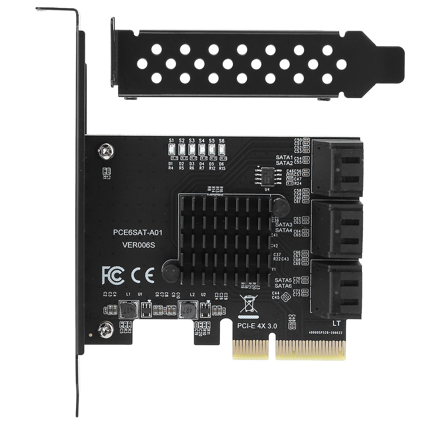 Expansion Card PCIE to 6Port SATA3.0 Hard Drive 6G PCIE3.0 GEN3 4X Interface Hub Adapter
