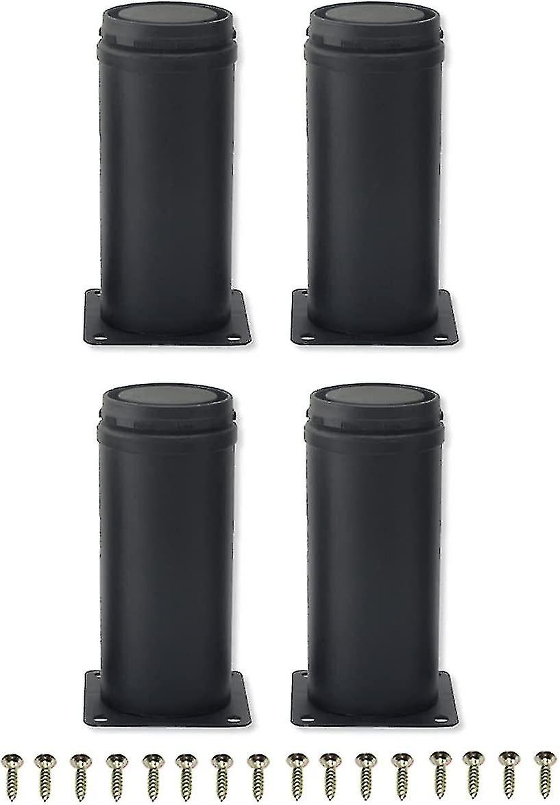 4stk 20cm sort rustfrit stål justerbare møbelben