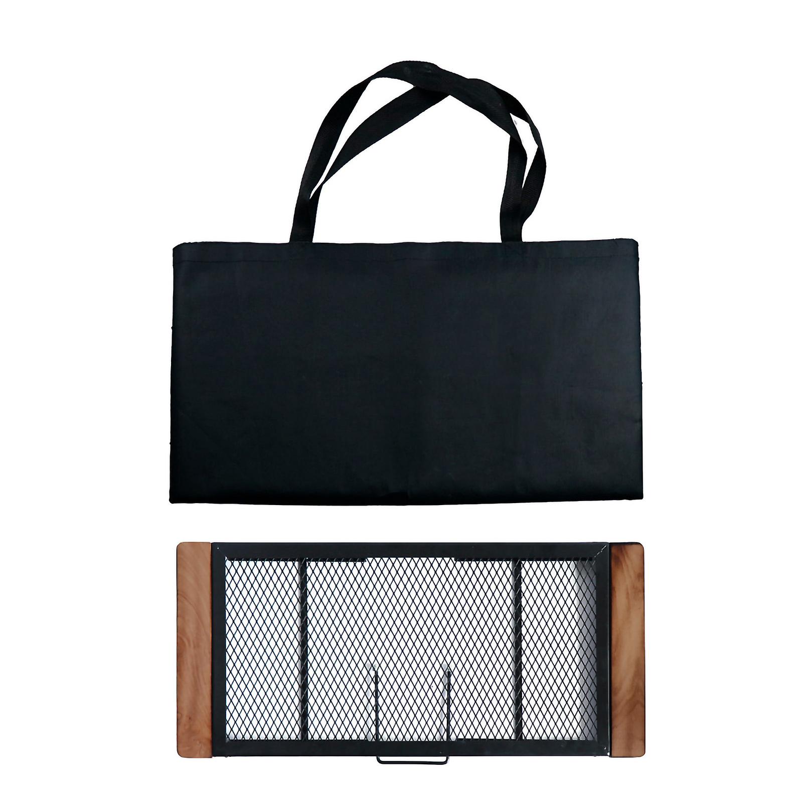 Outdoor Foldable Mesh Table Waterproof Barbecue Table Portable Wooden Side Grill Table Table and Cloth Bag