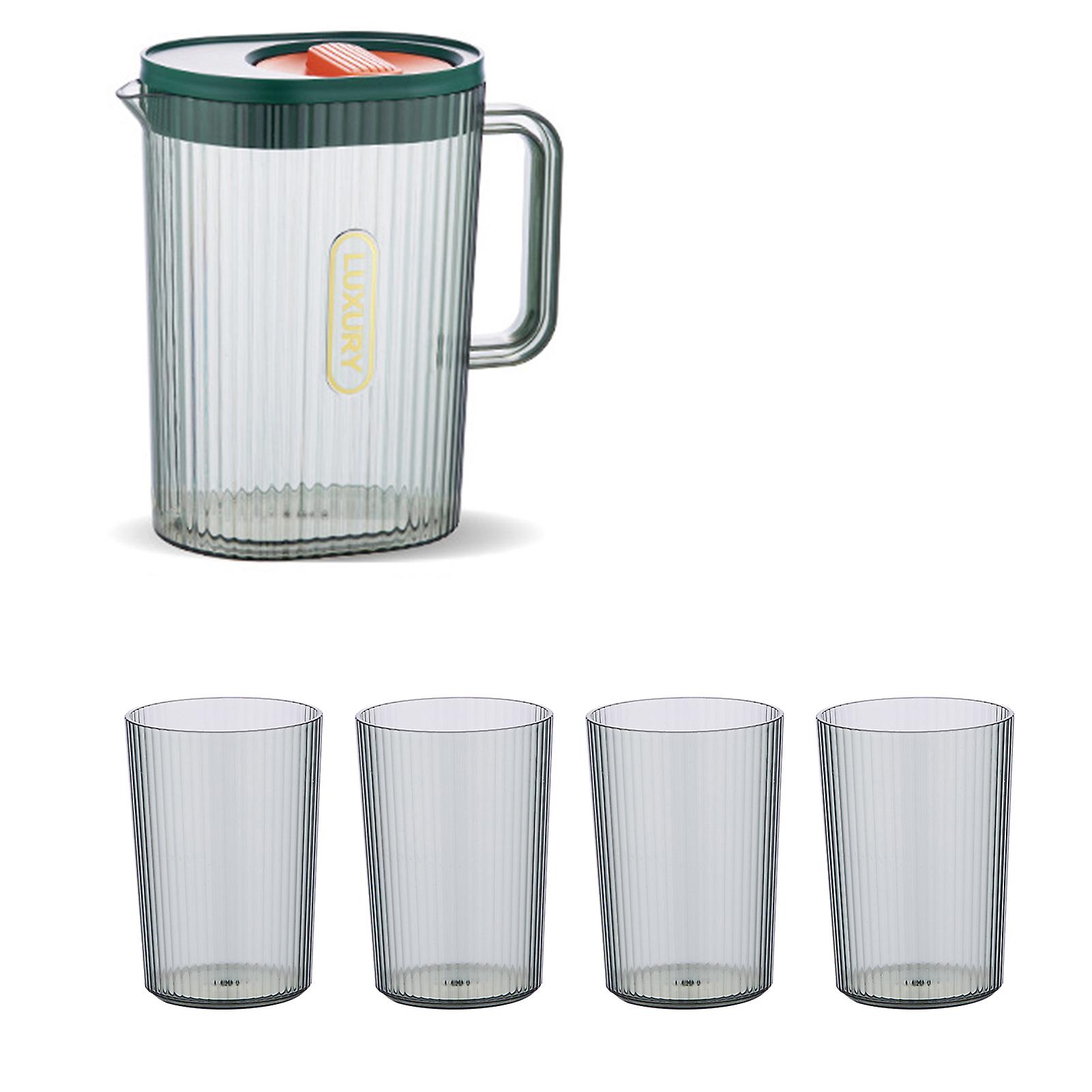 Transparent Cold Kettle with Color Lid Multi-purpose Drink Dispenser for Wine Coffee