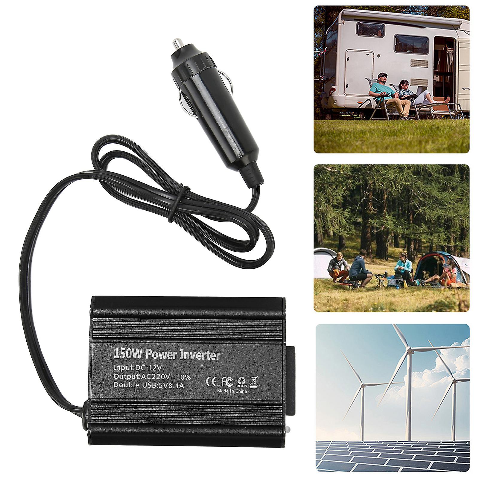 Car Power Inverter 150W 12V DC to 220V AC with Dual USB 2.1A Output for Power Supply