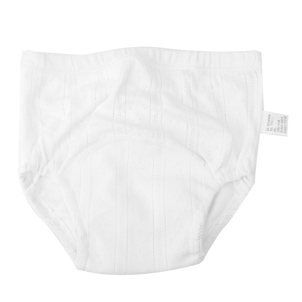 Toddler Cotton Washable Potty Training Pants, Leak Proof Diapers (White, Size L)
