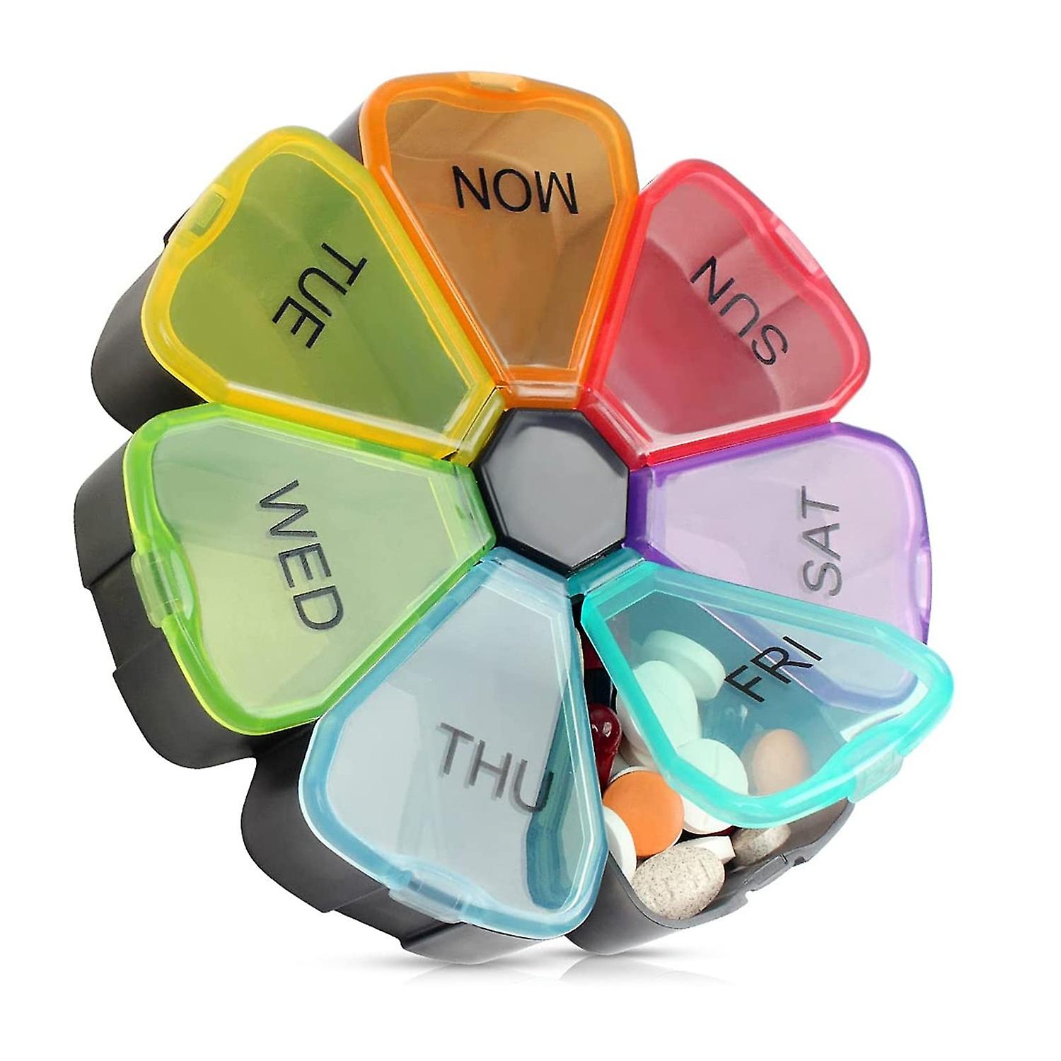 7-day pill box with separate compartments