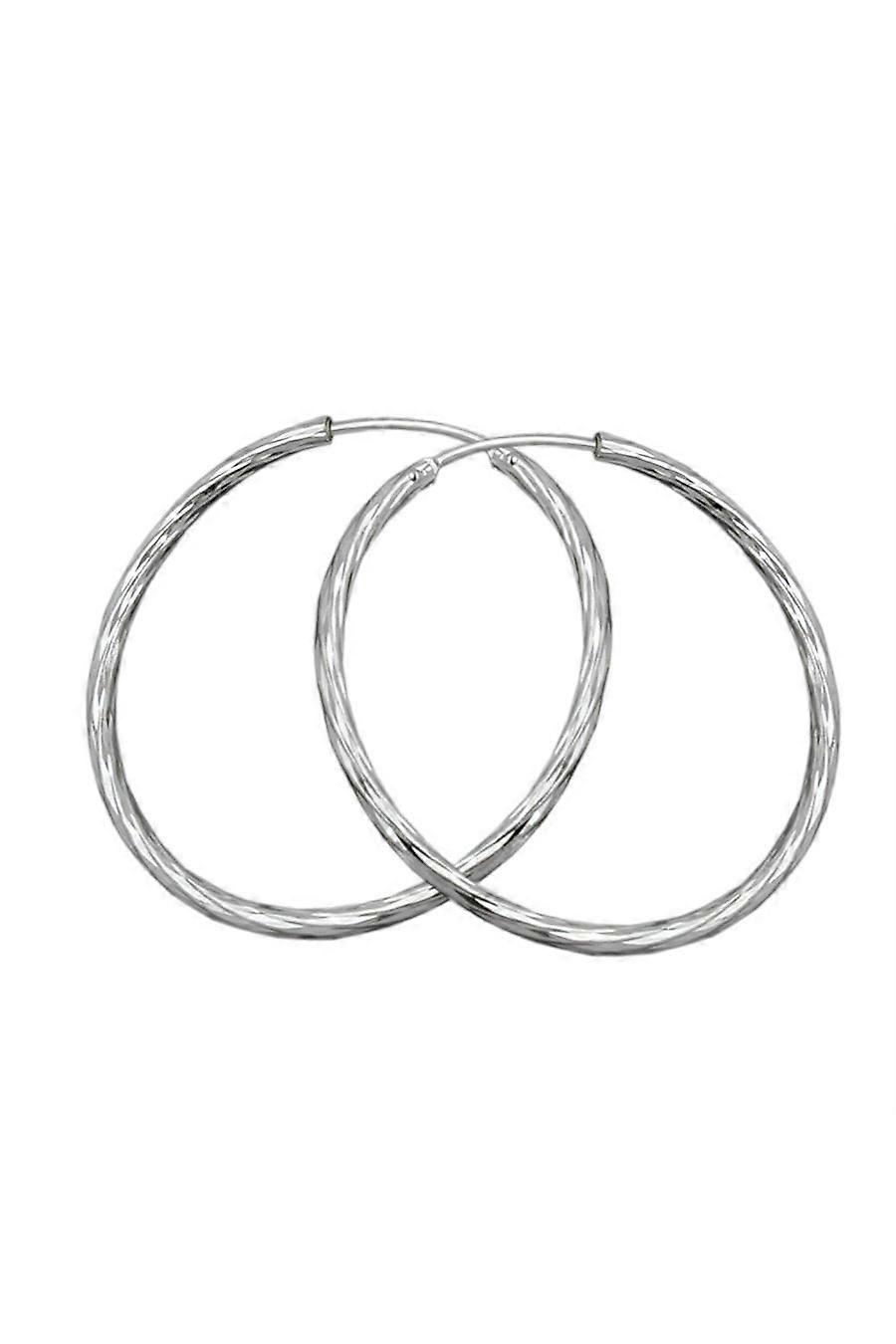 Hoop Earrings 35mm Diamond Cut Silver 925 - Gl91468