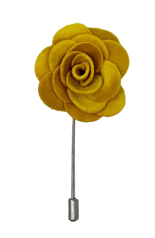 Senfgelbe Samtblume/Rosen-Anstecknadel
