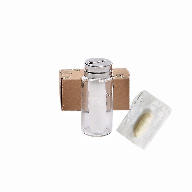 White white Dental Floss Refillable Glass Holder Naturall Zero Waste Bamboo Charcoal