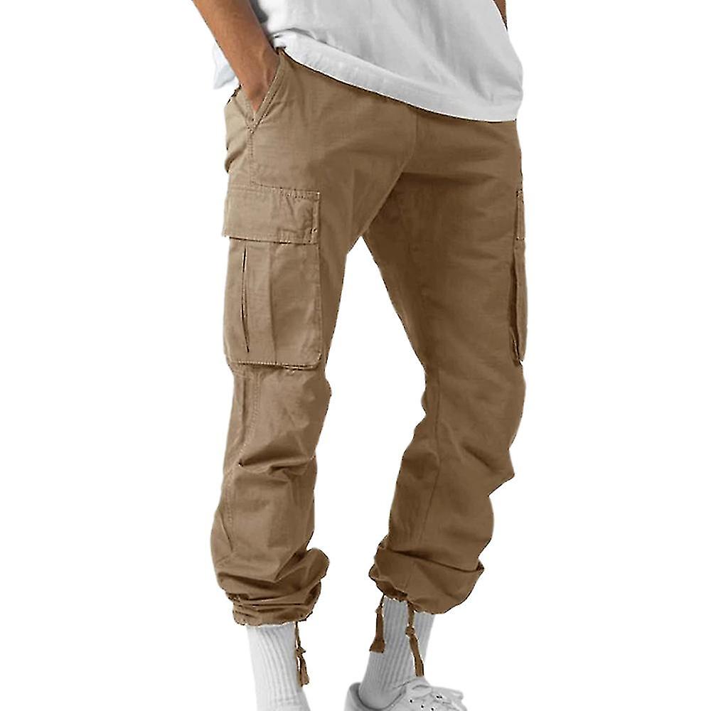 Mens Pants Casual Combat Cargo Pants Multi Pockets Trousers