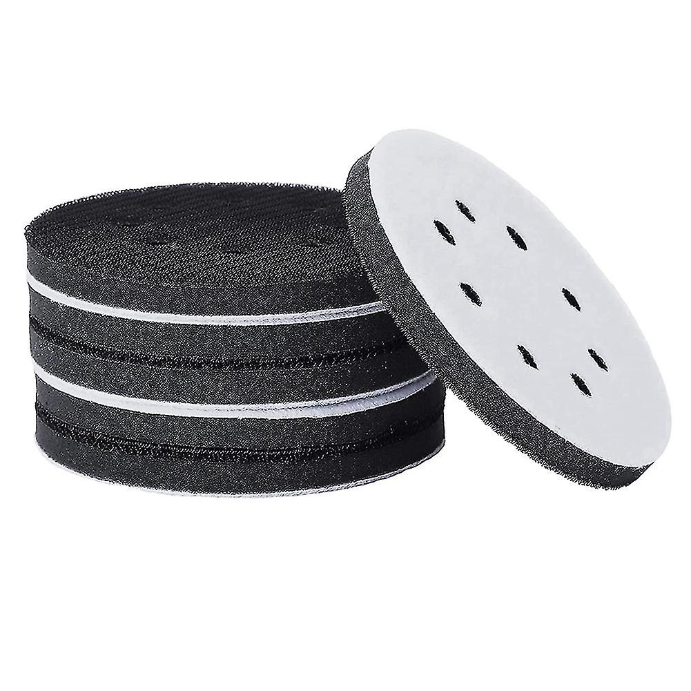6PCS 5 ίντσα (125mm) μαλακό μαξιλάρι διασύνδεσης σφουγγαριών 8 οπών για τα μαξιλάρια λείανσης και τους δίσκους λείανσης γάντζου & βρόχου για