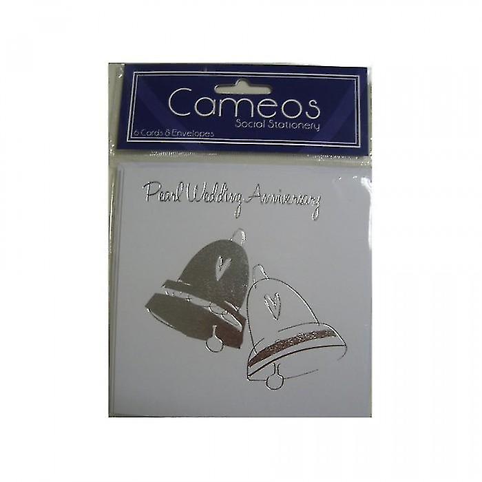 Cameos Pearl 30th Anniversary Invitations (Pack of 6)