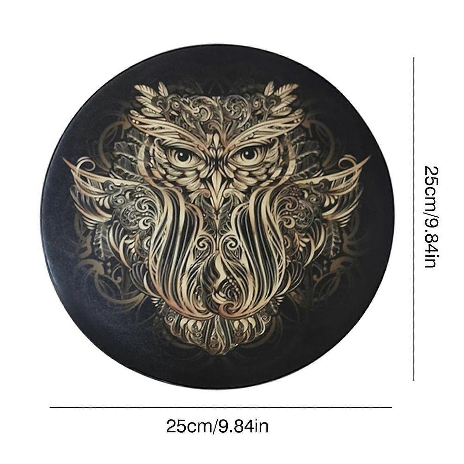 Tambour chamanique motif arbre polyester imitation peau de mouton instrument rond vintage tambour 25 cm