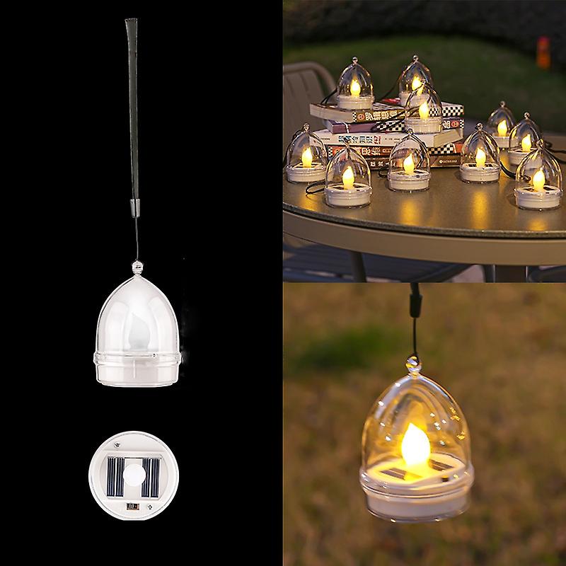 Solar Candle Light Round Model White Shell