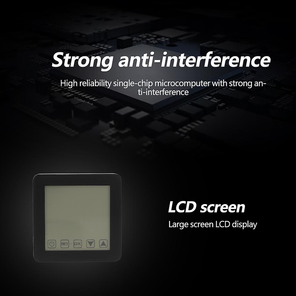 Digital 16A Electric Heating Thermostat WiFi Temperature Controller LCD Display (Black)